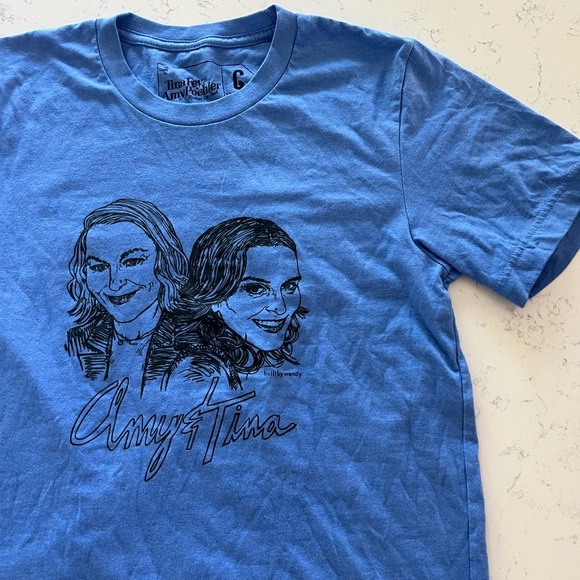 Amy Poehler Tina Fey Blue Tour Souvenir Tee T-Shirt Amy and Tina Size Small - Picture 5 of 8